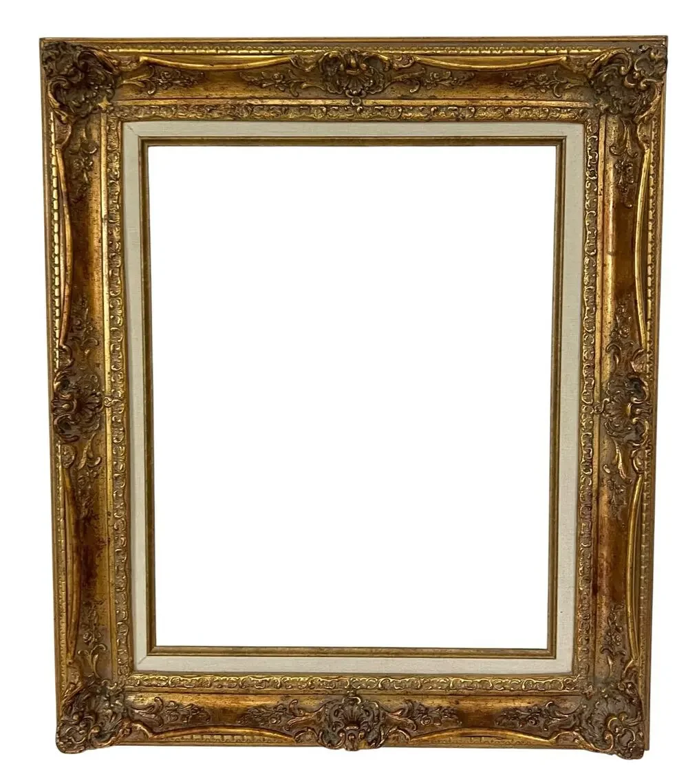 Vintage Gold Gilded Wood Gesso Ornate Photo Art Frame Large 27x23